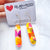 Hand Painted Acrylic Briana Earrings on Hoops - Sunset Fiesta