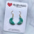 Earrings - Emerald Marbled Moons on Gold French Hooks