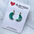 Earrings - Emerald Marbled Moons on Gold Ball Studs