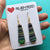 Earrings - Stripy Lighthouse Obelisk Drops on Gold French Hooks